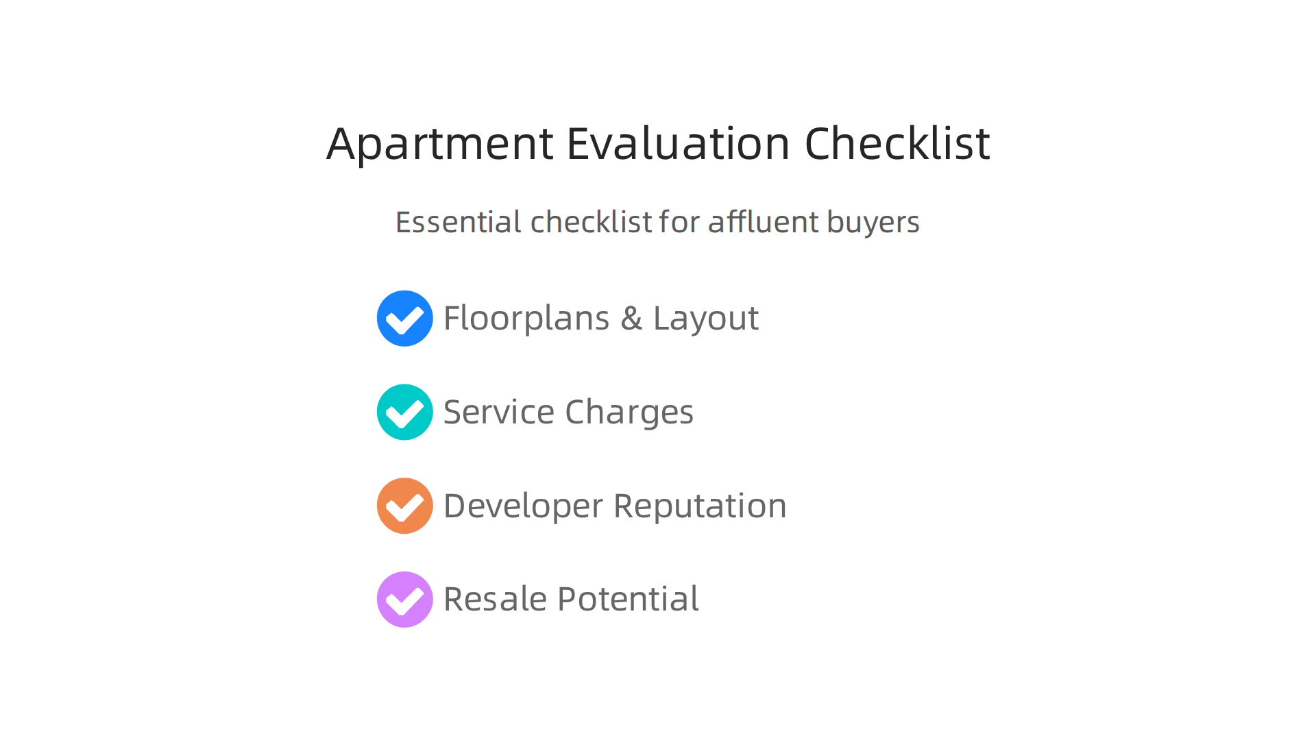 Essential checklist for affluent buyers evaluating apartments for sale in Dubai.