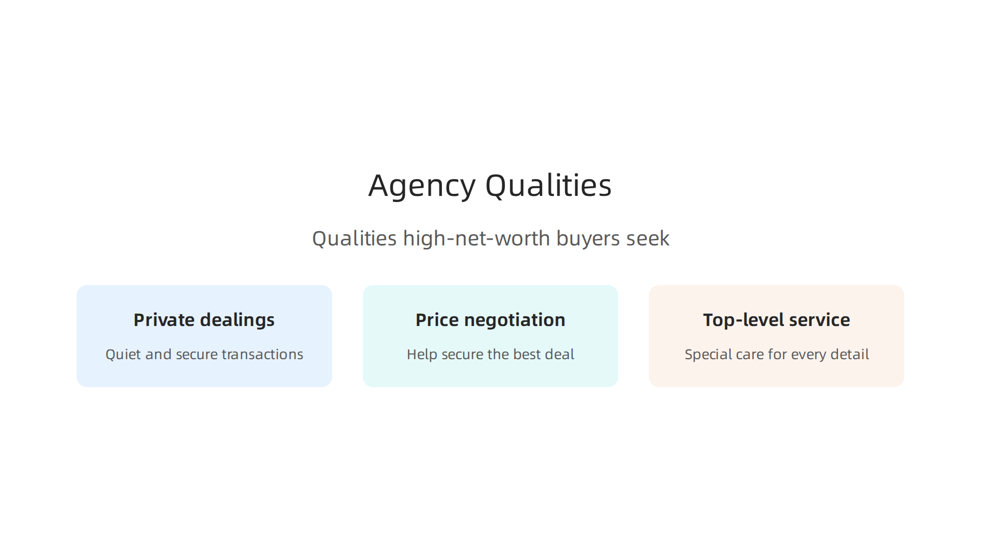 Key qualities that high-net-worth buyers seek in Dubai real estate agencies.