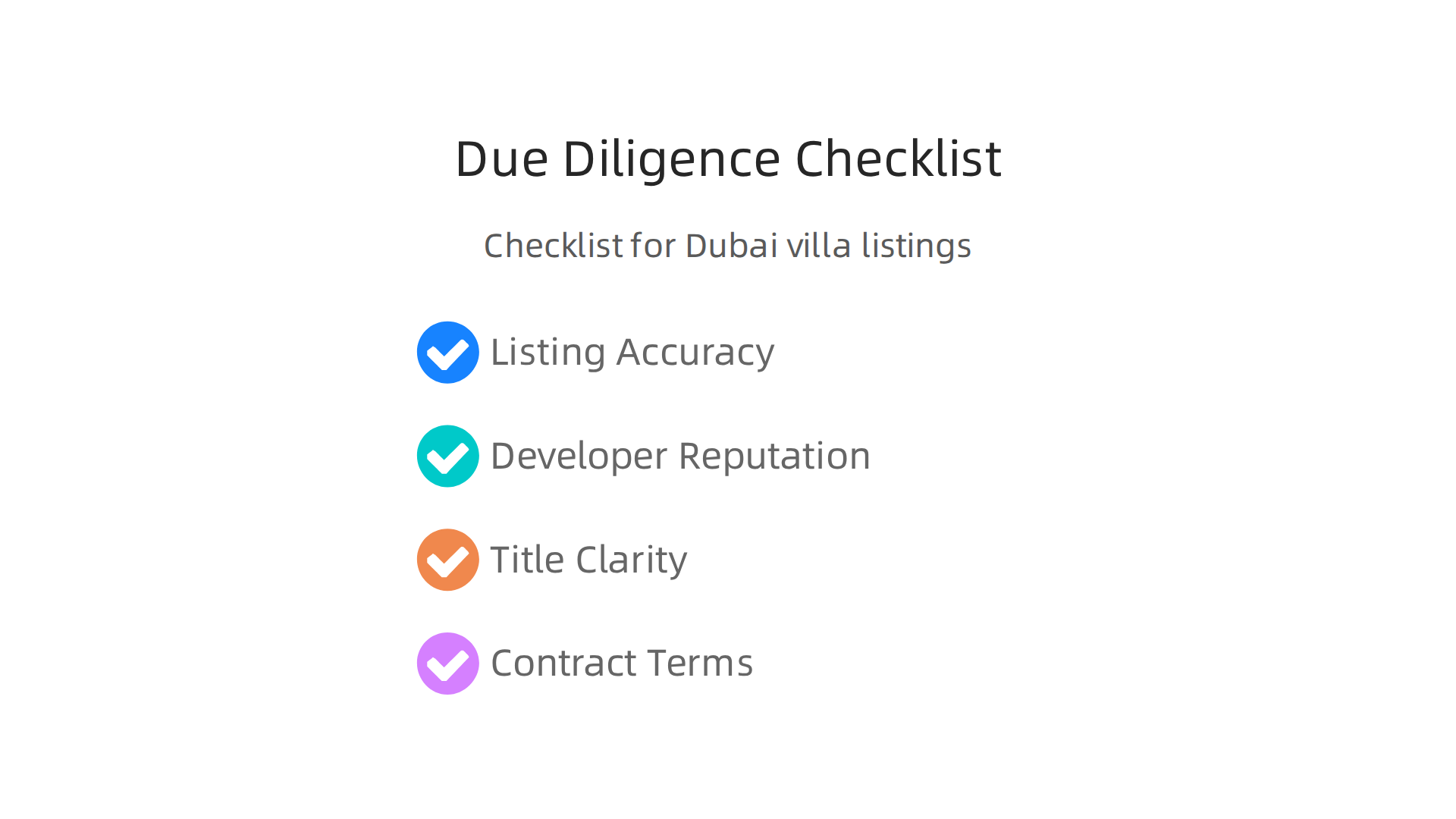 A checklist for prospective luxury villa buyers in Dubai to verify listings, developer reputation, and contractual terms.