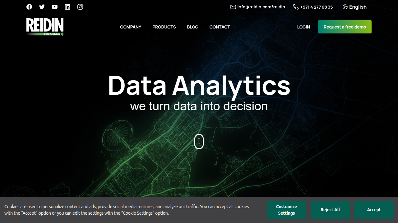 Screenshot of REIDIN, a provider of real estate data and analytics for emerging markets.